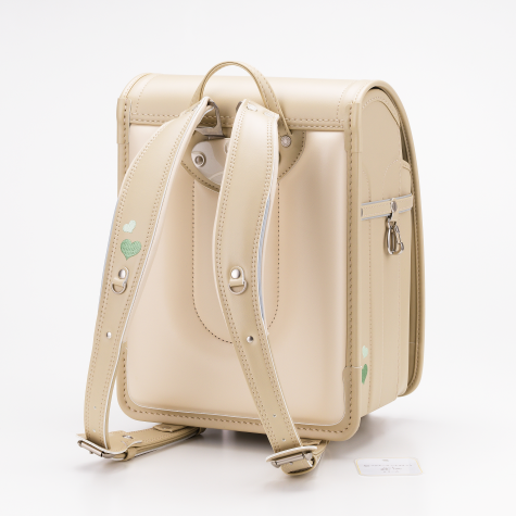 No.5 ベルエース ハイブリッド ハート ランドセル(クリーム) 正面