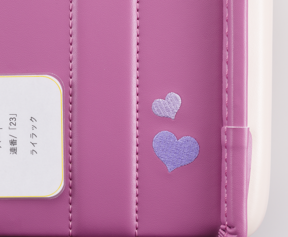 No.5 ベルエース ハイブリッド ハート ランドセル(ライラック) ステッチ