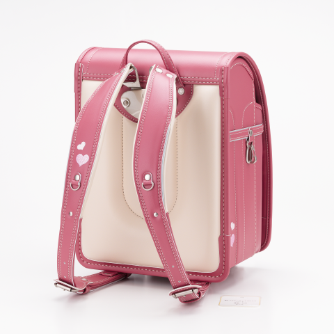 No.5 ベルエース ハイブリッド ハート ランドセル(ピンク) 正面