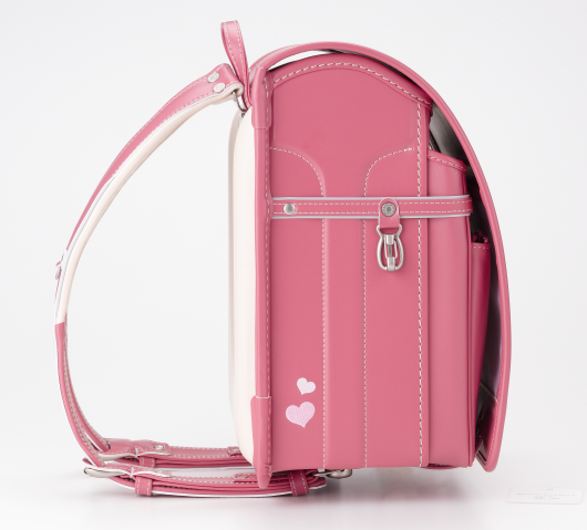 No.5 ベルエース ハイブリッド ハート ランドセル(ピンク) 横