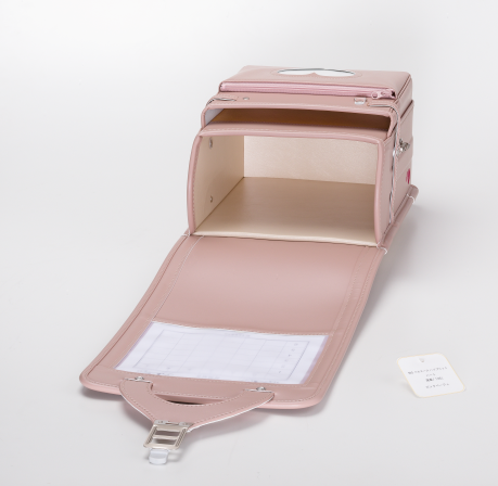 No.5 ベルエース ハイブリッド ハート ランドセル(ピンクベージュ) 内張り