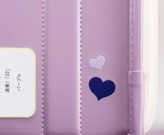 No.5 ベルエース ハイブリッド ハート ランドセル(パープル) ステッチ