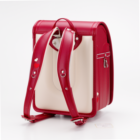 No.5 ベルエース ハイブリッド ハート ランドセル(赤) 正面