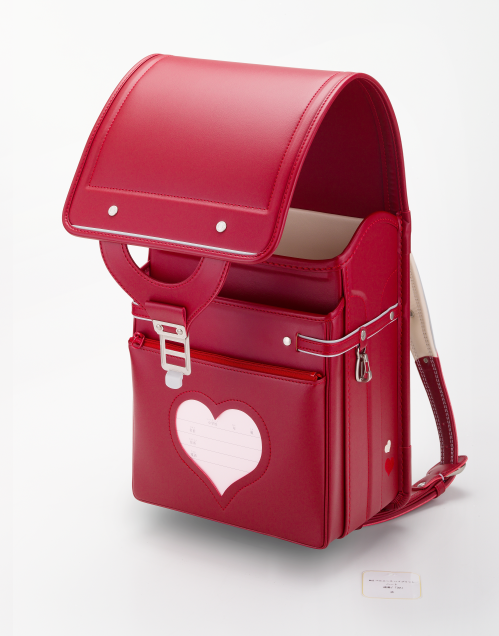 No.5 ベルエース ハイブリッド ハート ランドセル(赤) 横