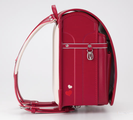 No.5 ベルエース ハイブリッド ハート ランドセル(赤) 横