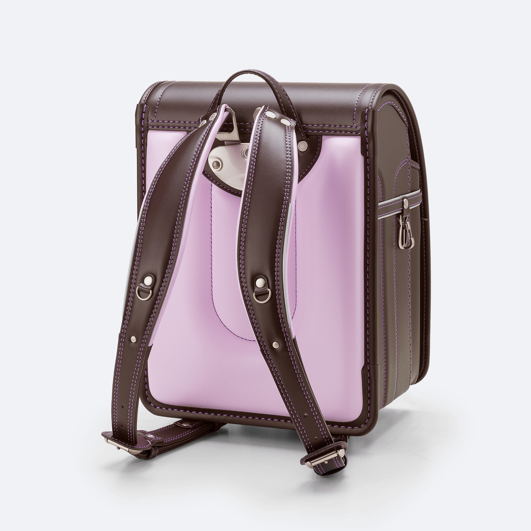 No.6 牛革ボルサ 茶/ラベンダー